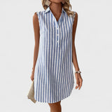 Annemiek - Rochie elegantă tip cămașă cu dungi