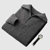 Perla - Pulover cu fermoar Taranto din Lână Merino