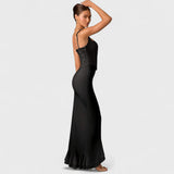 Bella - Rochie Corset din Satin cu Volane