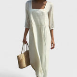 Feliane - Rochie cu panou frontal din in