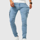 Vasil | Pantaloni Cargo Marino Stretch