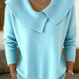 Karolína – Pulover elegant din tricot cu guler distinctiv