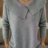 Karolína – Pulover elegant din tricot cu guler distinctiv