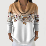 Gabriela – Pulover floral cu guler