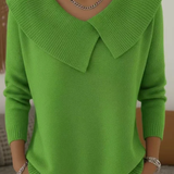Karolína – Pulover elegant din tricot cu guler distinctiv