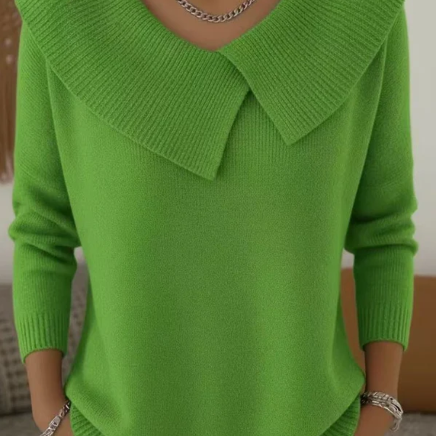 Karolína – Pulover elegant din tricot cu guler distinctiv