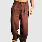 Daniel | Pantaloni din in cu picior larg