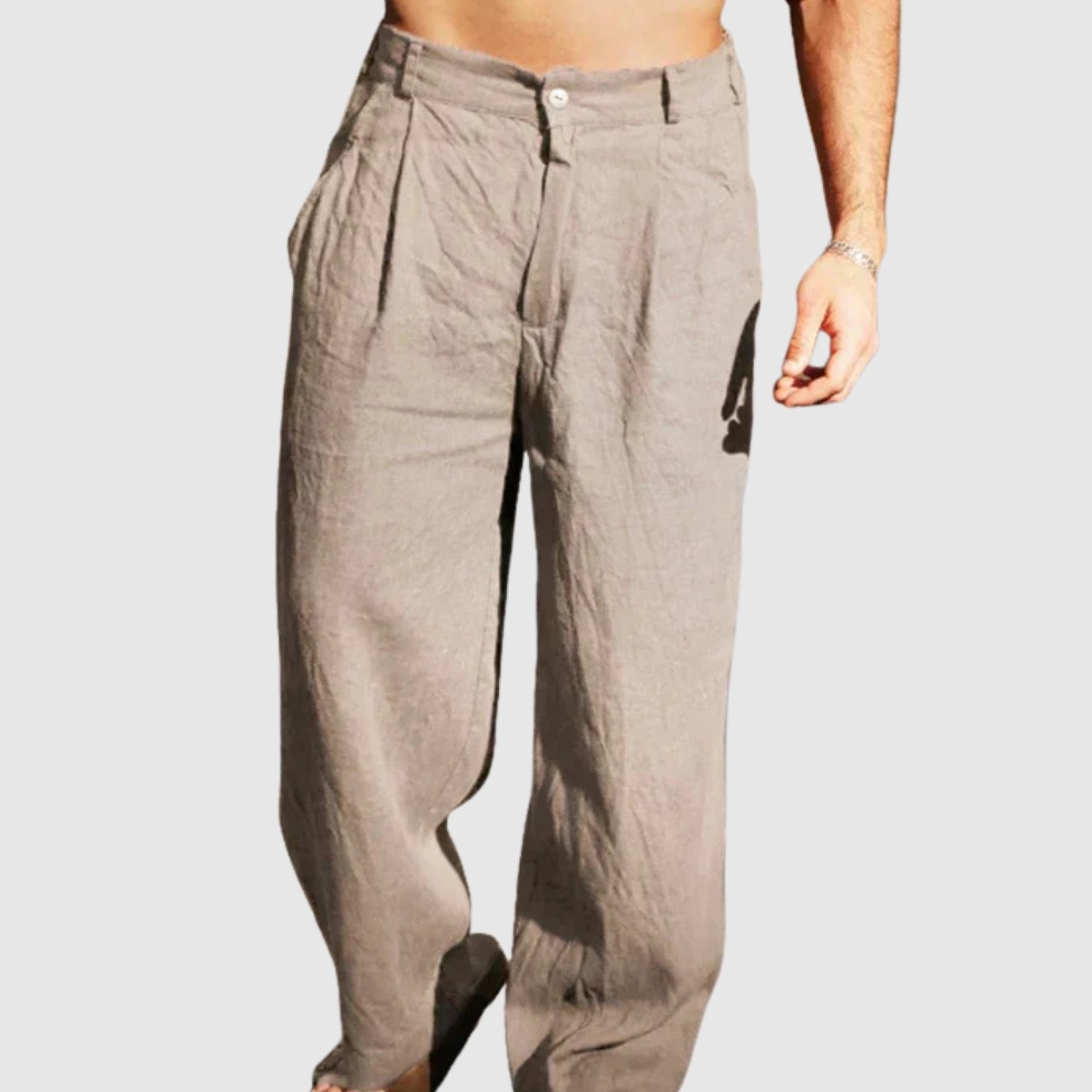 Daniel | Pantaloni din in cu picior larg