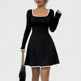 Antonia - Rochie elegantă cu mâneci lungi, evazată