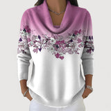 Gabriela – Pulover floral cu guler
