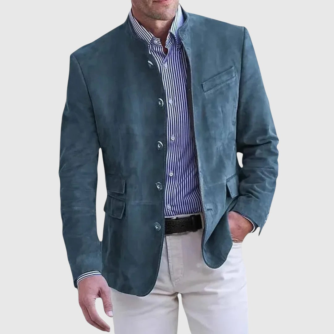 Logan | Jachetă din Suede Deschis cu Stil Sofisticat