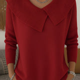 Karolína – Pulover elegant din tricot cu guler distinctiv