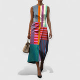 Tiffany – Rochie multicolor cu dungi, fără mâneci
