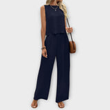 Valeria - Vestă cu petale și pantaloni lungi