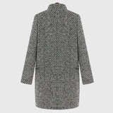 Greta | Palton cu model texturat alb-negru
