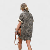 Nonette - Rochie cămașă cu imprimeu leopard