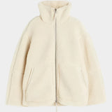 Petra – palton oversized din teddy pentru femei cu fermoar