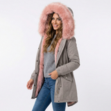 Adela | Parka cu accent din blană sintetică