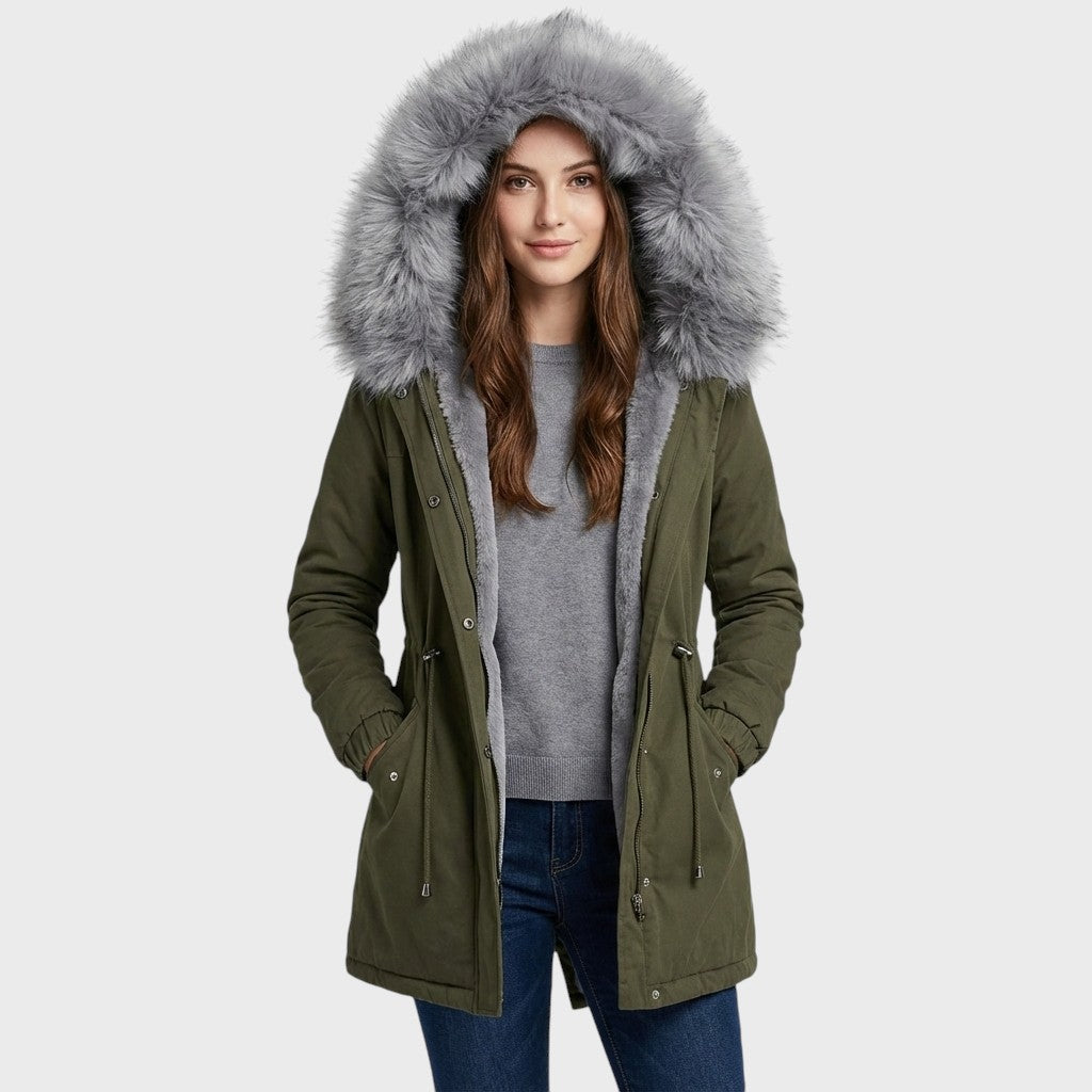 Adela | Parka cu accent din blană sintetică
