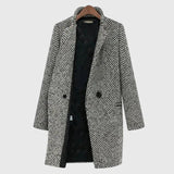 Greta | Palton cu model texturat alb-negru