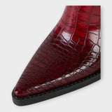 Pantofi cu model de crocodil și toc elegant