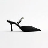 Maija™ | Sandale cu toc strass