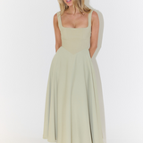 Amalia - Rochie Midi Elegantă cu Decolteu Pătrat