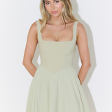 Amalia - Rochie Midi Elegantă cu Decolteu Pătrat