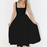Amalia - Rochie Midi Elegantă cu Decolteu Pătrat