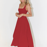 Amalia - Rochie Midi Elegantă cu Decolteu Pătrat