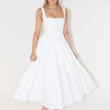Amalia - Rochie Midi Elegantă cu Decolteu Pătrat