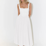 Amalia - Rochie Midi Elegantă cu Decolteu Pătrat