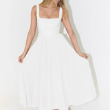 Amalia - Rochie Midi Elegantă cu Decolteu Pătrat