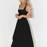 Amalia - Rochie Midi Elegantă cu Decolteu Pătrat