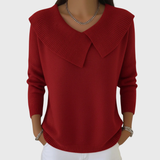 Karolína – Pulover elegant din tricot cu guler distinctiv