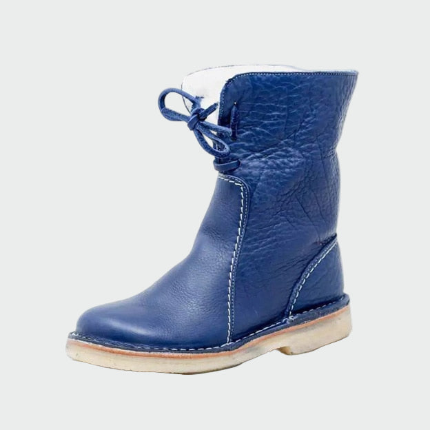 Botine impermeabile din piele cu căptușeală din lână