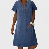 Julia – Rochie din denim cu buzunare