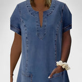 Julia – Rochie din denim cu buzunare