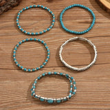 Riikka™ | Set de brățări în stil boho cu perle turcoaz