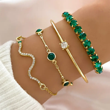 Tuula™ | Brățară vintage cu zircon verde