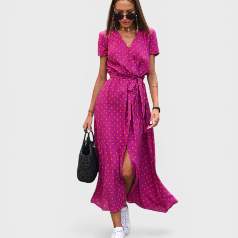 Julia - Rochie Elegantă cu Decolteu în V și Croială Modelatoare