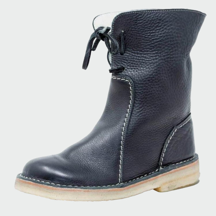 Botine impermeabile din piele cu căptușeală din lână