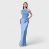 Amber - Rochie lungă monospate din satin