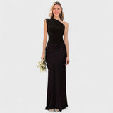 Amber - Rochie lungă monospate din satin
