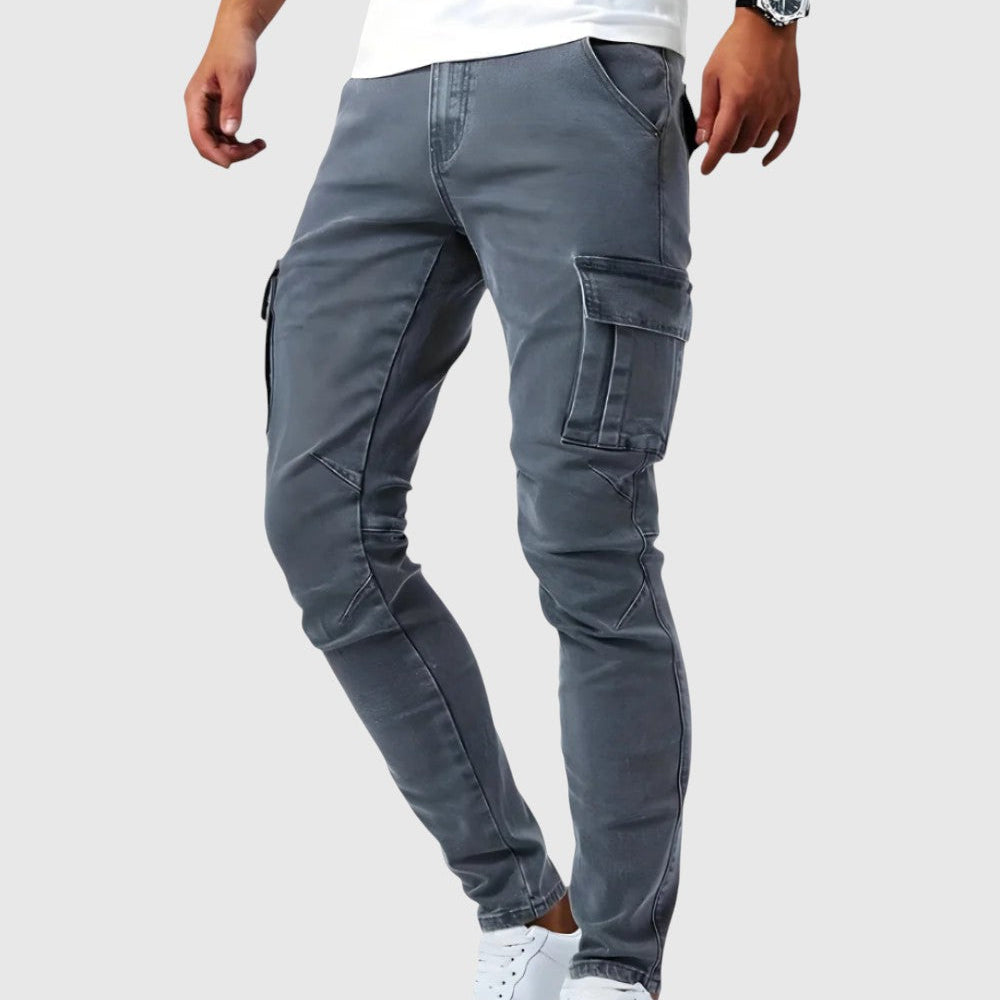Vasil | Pantaloni Cargo Marino Stretch