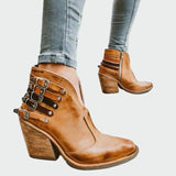 Botine retro din piele