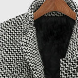 Greta | Palton cu model texturat alb-negru