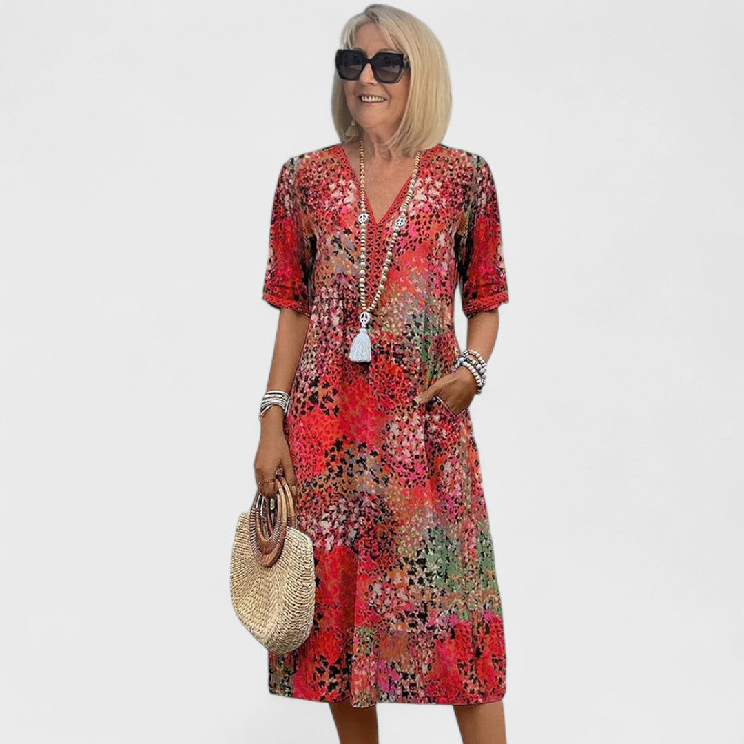 Colette - Rochie midi vibrantă