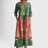Celestine - Rochie maxi cu imprimeu floral vintage