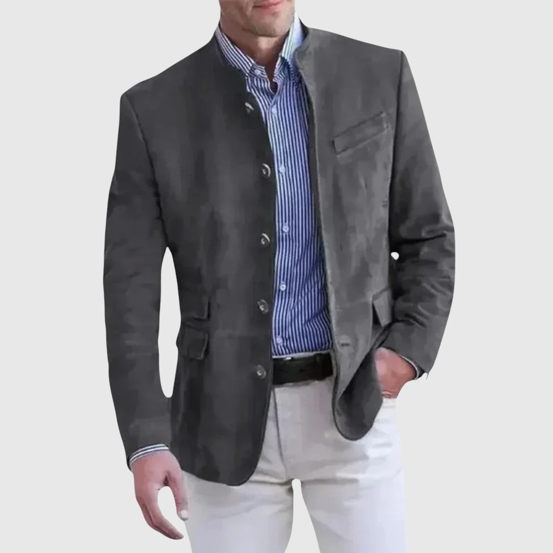 Logan | Jachetă din Suede Deschis cu Stil Sofisticat